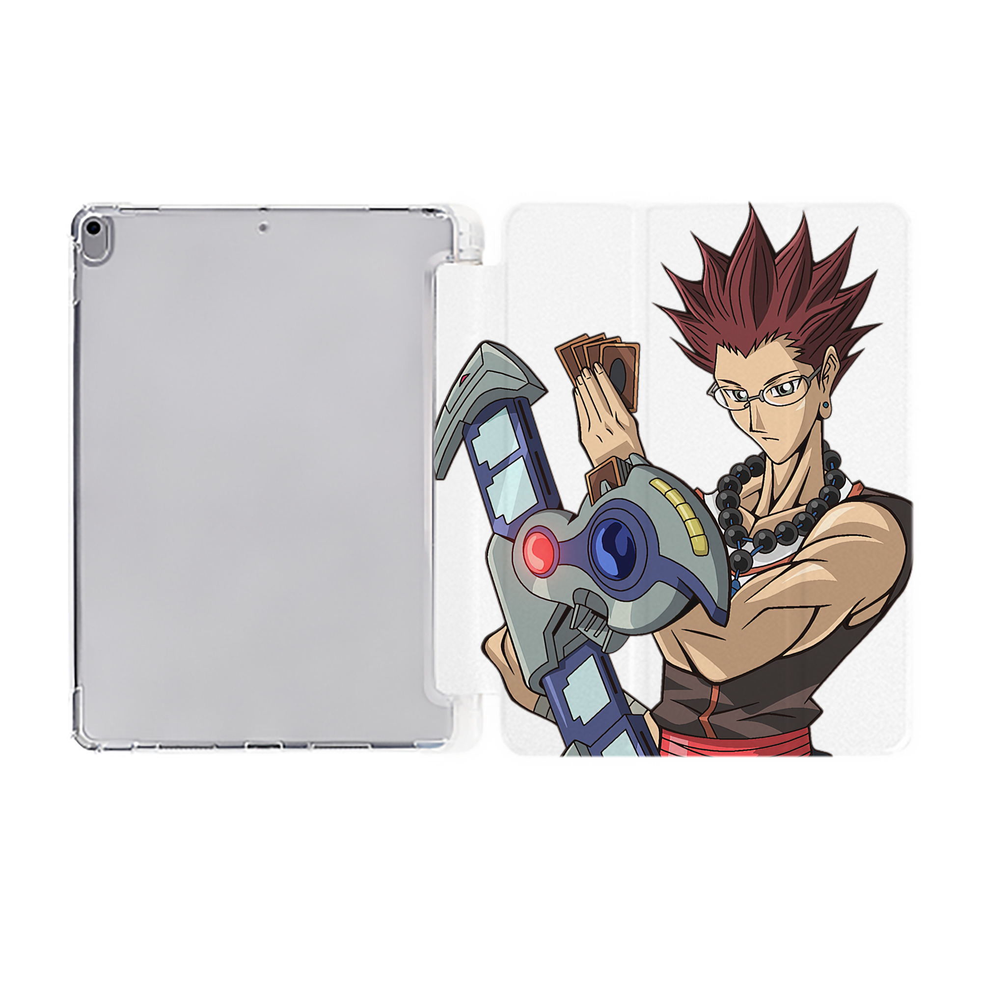 （画像用） 遊☆戯☆王 Yu-Gi-Oh! IPad ケース ペン収納付き 三つ折りスタンド PUレザー×シリコン 対応機種9.5/10.5/10.9インチ